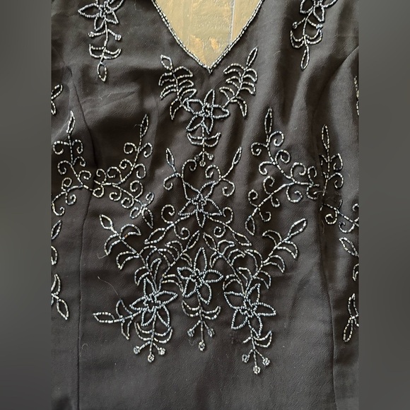 Black Embroidered Halter Top - Picture 3 of 7